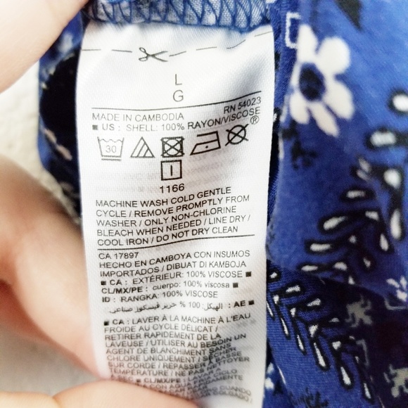 Old Navy Blue Floral Spaghetti Strap Romper - Picture 5 of 5